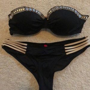 Victoria Secret  Black Bikini top and bottoms